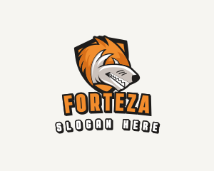 Gamer Fox Shield logo design