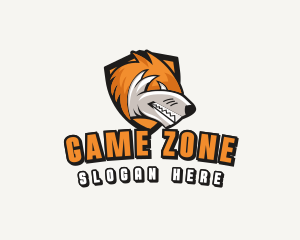 Gamer Fox Shield logo design