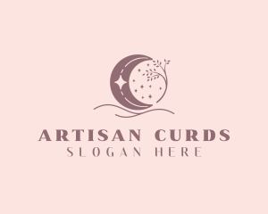 Boho Crescent Moon logo design