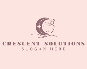 Boho Crescent Moon logo design