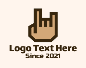 Pointing - Rockstar Hand Symbol logo design