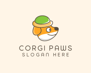 Corgi - Cute Puppy Hat logo design