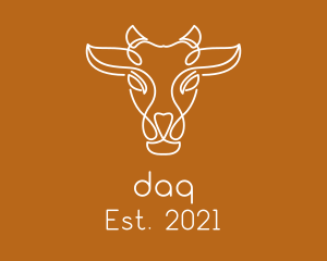 Farmer - Symmetrical Cowhead Monoline logo design