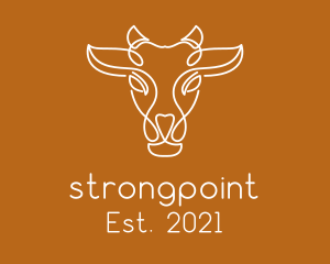 Grocery Store - Symmetrical Cowhead Monoline logo design