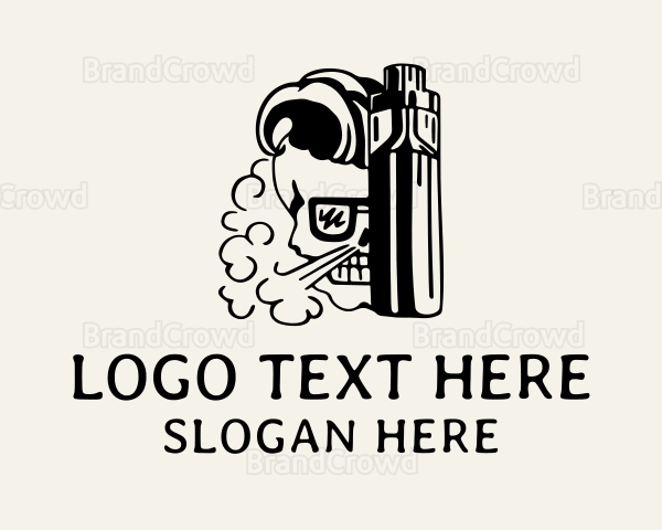 Hipster Skull E Cigarette Logo