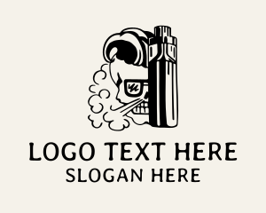 Vaping - Hipster Skull E Cigarette logo design
