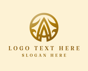 Antique - Brown Business Letter A logo design