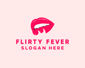 Flirty - Sexy Lips Pretty Flirt logo design