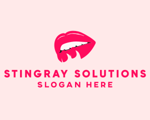 Sexy Lips Pretty Flirt logo design