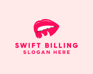 Sexy Lips Pretty Flirt logo design