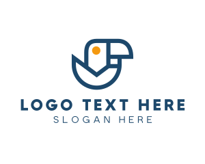 Hornbill - Geometric Toucan Hatchling logo design