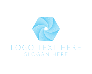 Blue Hexagon - Hexagon Water Whirlpool logo design