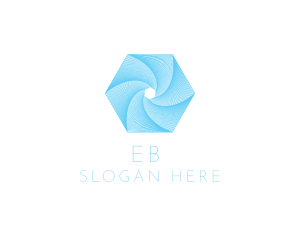 Blue - Hexagon Water Whirlpool logo design