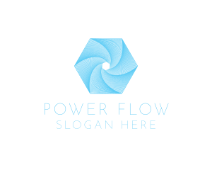 Hexagon Water Whirlpool logo design