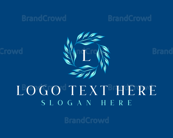 Botanical Wreath Leaves Logo