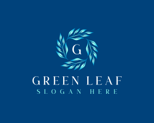 Botanical Wreath Leaves logo design