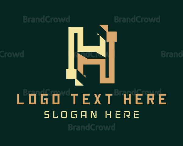 Modern Glitch Letter H Logo