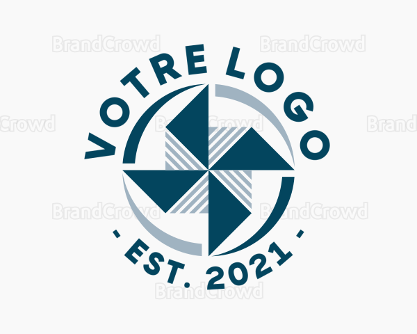 Paper Fan Ventilation Badge Logo