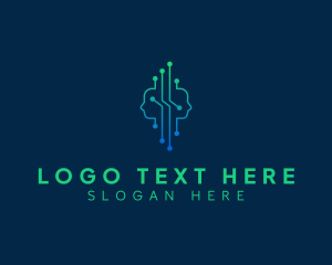 Machine Learning - Digital Technology Head logo design