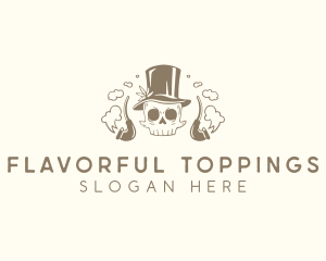 Hipster Smoking Skull  logo design