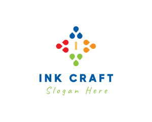 Ink Paint Drops logo design