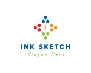 Ink Paint Drops logo design