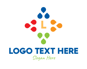 Atelier - Colorful Drops Lettermark logo design
