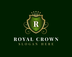 Royal Crown Shield Luxury logo design