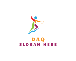 Olympics Fencing Player Logo