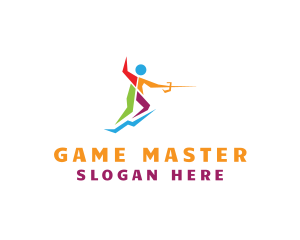Player - Olympics Fencing Player logo design