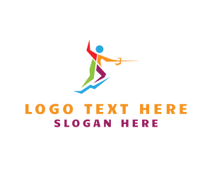 Sports - Olympics Fencing Player logo design