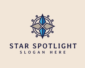 Navigation Star Compass logo design