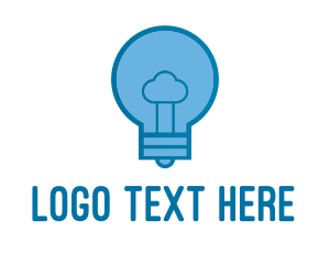 Think Tank - Cloud Light Bulb logo design