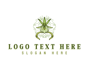 Leaf - Floral Ghost Orchid logo design