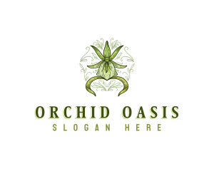 Floral Ghost Orchid logo design