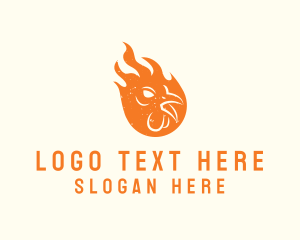 Spicy - Chicken Barbecue Fire logo design