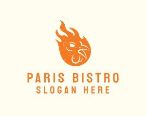 Chicken Barbecue Fire logo design