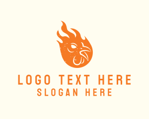 Poultry - Chicken Barbecue Fire logo design