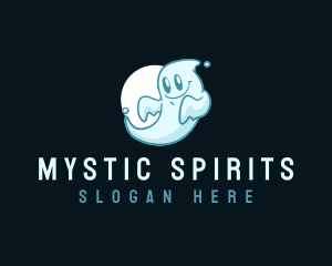 Paranormal - Cute Ghost Spirit logo design