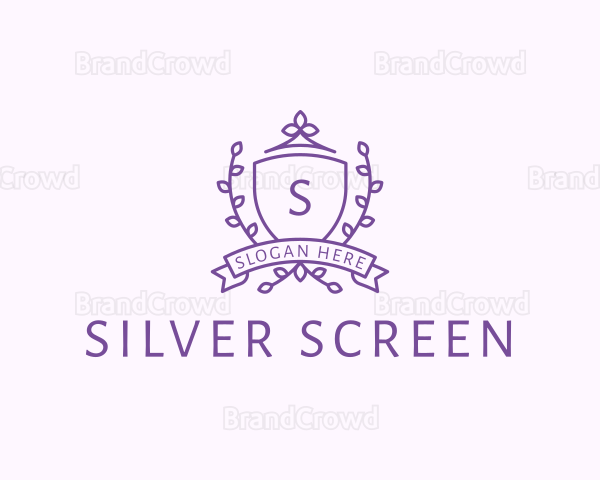 Floral Shield Vineyard Crest Logo