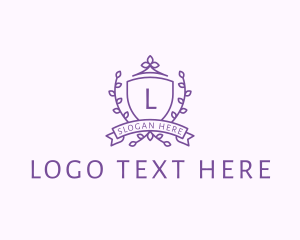 Emblem - Floral Shield Vineyard Crest logo design