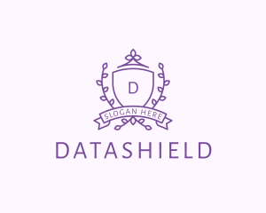 Floral Shield Vineyard Crest logo design