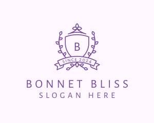 Floral Shield Vineyard Crest logo design