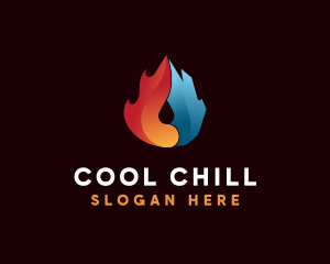 Refrigerator - Fire Ice Droplet logo design