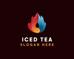 Fire Ice Droplet logo design