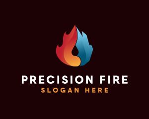 Fire Ice Droplet logo design