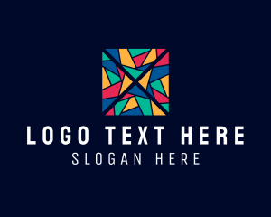 Geometric - Mosaic Stained Glass Letter X logo design
