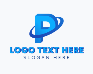 Lettermark - Orbit 3D Letter P logo design