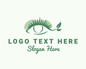 Girl - Natural Leaf Eyelash logo design