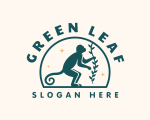 Leaf Vine Monkey  logo design